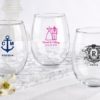 Personalized Stemless Wine Glass 15 oz. (Wedding)