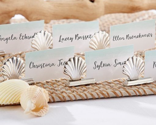 Silver Seashell Place Card Holder (Set of 6)