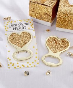 Gold Glitter Heart Bottle Opener