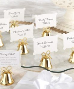 Gold Kissing Bells Place Card/Photo Holder (Set of 24)