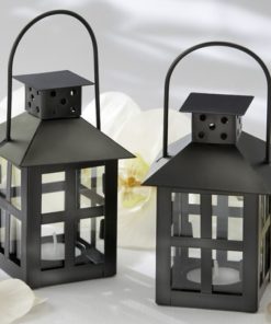 Luminous Black Mini-Lantern Tea Light Holder