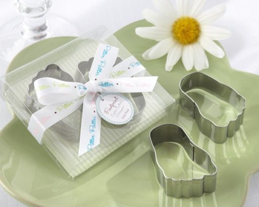 "Pitter-Patter of Little Feet" Stainless-Steel Baby Footprint Cookie Cutters