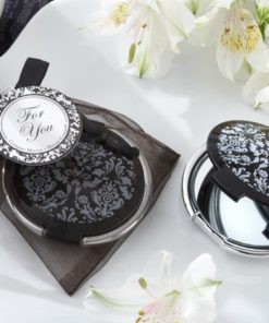 "Reflections" Elegant Black-and-White Mirror Compact