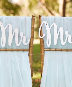 "Silver Shimmer" Classic Mr. and Mrs. Chair Backers