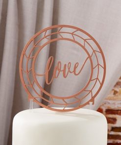 Geometric Copper Love Cake Topper