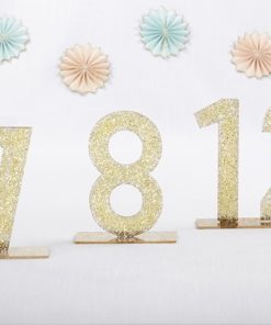 Gold Glitter Acrylic Table Numbers (7-12)