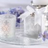 "Fleur-de-lis" Frosted-Glass Tea Light Holder (set of 4)