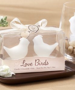 "Love Birds" White Bird Tea Light Candles