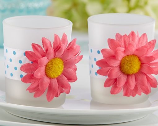 "Daisy Delight" Gerbera Daisy Tea Light Holder (Set of 4)