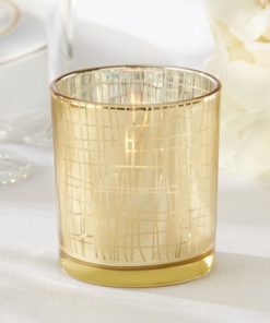 Classic Gold Stripe Tea Light Holder (Set of 4)