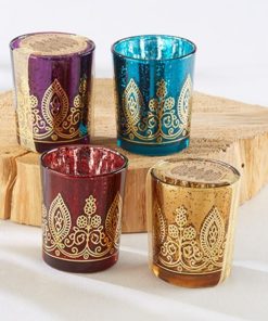 Indian Jewel Henna Votives - Assorted (Set of 4)