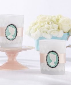 Vintage Cameo Frosted Glass Tea Light Holder (Set of 4)