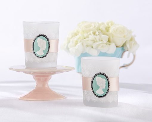 Vintage Cameo Frosted Glass Tea Light Holder (Set of 4)