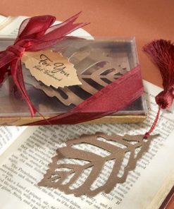 "Turning Leaves" Bookmark with Burgundy Silk Tassel