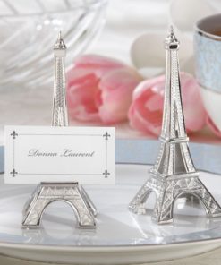 "Evening in Paris" Eiffel Tower Silver-Finish Place Card/Holder (Set of 4)