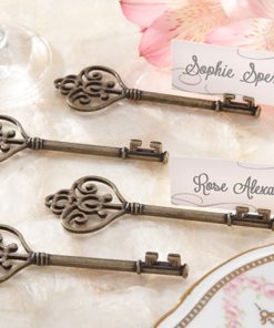 "Key To My Heart" Victorian-Style Key Place Card Holder (Set of 4)