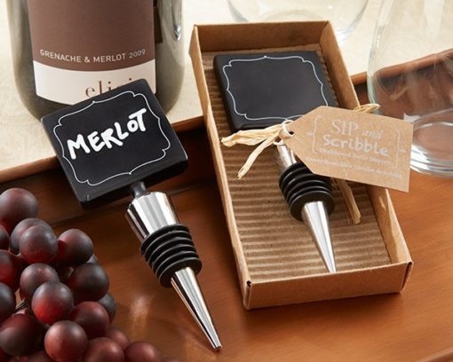 "Sip & Scribble" Chalkboard Bottle Stopper