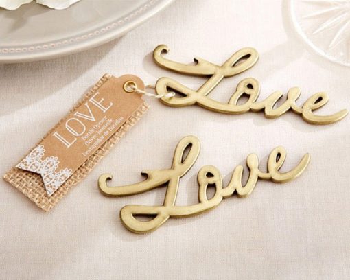 Love Antique Gold Bottle Opener