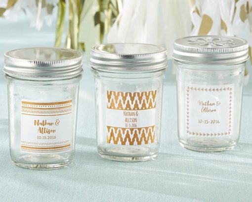 Personalized Glass Mason Jar - Copper Foil (Set of 12)