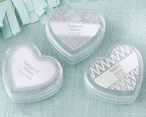 Heart Favor Container - Silver Foil (Set of 12)