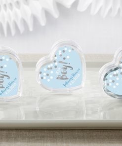 Personalized Heart Favor Container - It's a Boy! (Set of 12)