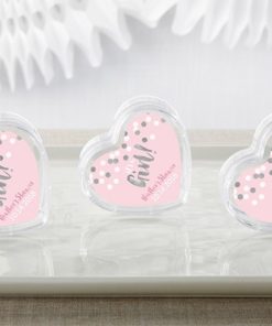 Personalized Heart Favor Container - It's a Girl! (Set of 12)