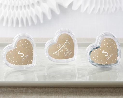 Heart Favor Container - Rustic Charm Baby Shower (Set of 12) (Available Personalized)