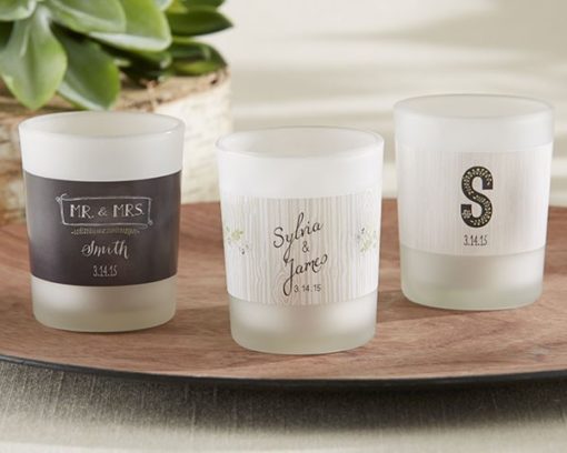 Personalized Frosted-Glass Votive - Kate's Rustic Wedding Collection