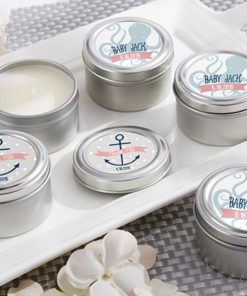 Personalized Travel Candle - Kate's Nautical Baby Shower Collection
