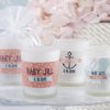 Personalized Frosted Glass Votive - Kate's Nautical Baby Shower Collection