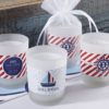 Personalized Frosted Glass Votive - Kate's Nautical Birthday Collection