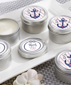 Personalized Travel Candle - Kate's Nautical Bridal Shower Collection