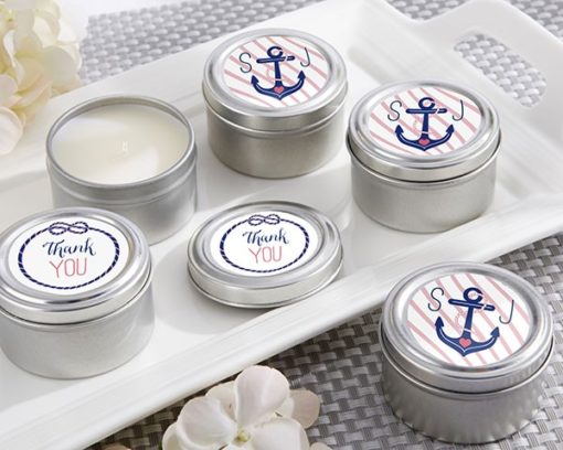 Personalized Travel Candle - Kate's Nautical Bridal Shower Collection