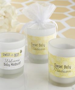Personalized Frosted Glass Votive-Kate's Sweet as Can Bee Collection