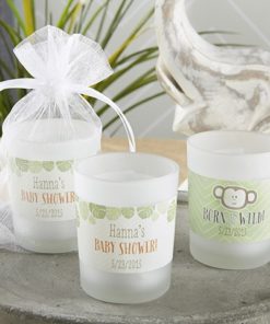 Personalized Frosted Votive-Kate's Born To Be Wild Baby Shower Collection