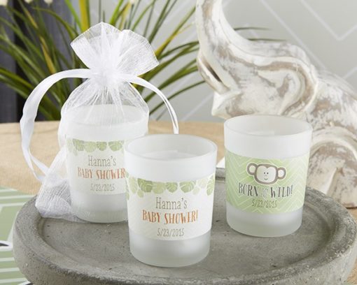 Personalized Frosted Votive-Kate's Born To Be Wild Baby Shower Collection