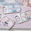 Personalized Bottle Opener with Epoxy Dome - Kate's Nautical Baby Shower Collection