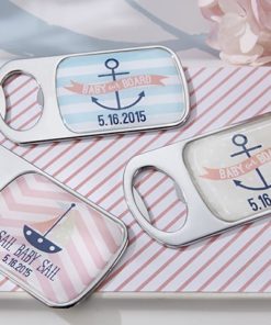 Personalized Bottle Opener with Epoxy Dome - Kate's Nautical Baby Shower Collection