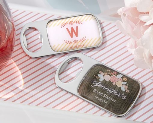 Personalized Bottle Opener with Epoxy Dome - Kate's Rustic Bridal Shower Collection