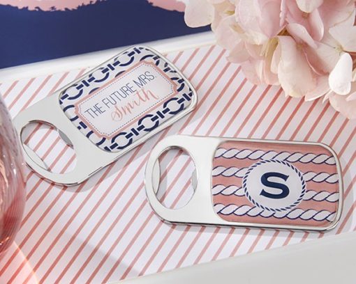 Personalized Bottle Opener with Epoxy Dome - Kate's Nautical Bridal Shower Collection