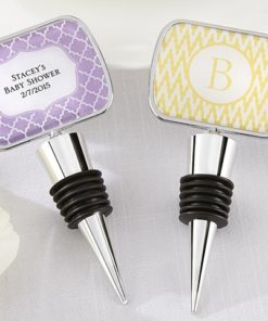 Personalized Bottle Stopper With Epoxy Dome - Baby Shower