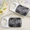 Personalized Silver Bottle Opener with Epoxy Dome - Eat, Drink & Be Married
