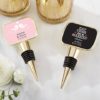 Personalized Gold Bottle Stopper with Epoxy Dome - Wedding