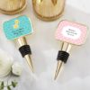 Personalized Gold Bottle Stopper with Epoxy Dome - Baby Shower