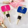 Personalized Gold Bottle Stopper with Epoxy Dome - Birthday