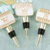 Personalized Gold Bottle Stopper with Epoxy Dome - Copper Foil