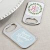 Personalized Silver Bottle Opener with Epoxy Dome - Holiday