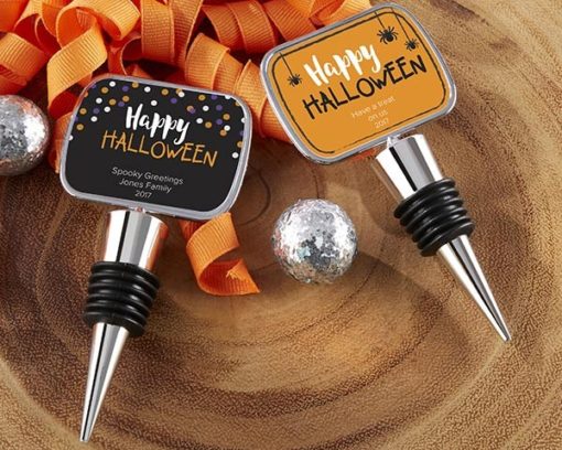 Personalized Bottle Stopper with Epoxy Dome - Halloween