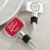 Personalized Bottle Stopper with Epoxy Dome - Holiday