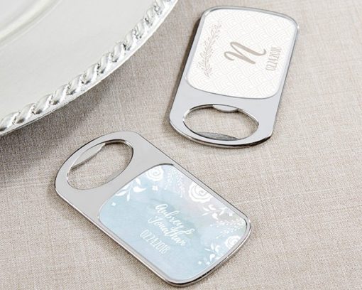 Personalized Silver Bottle Opener with Epoxy Dome - Ethereal